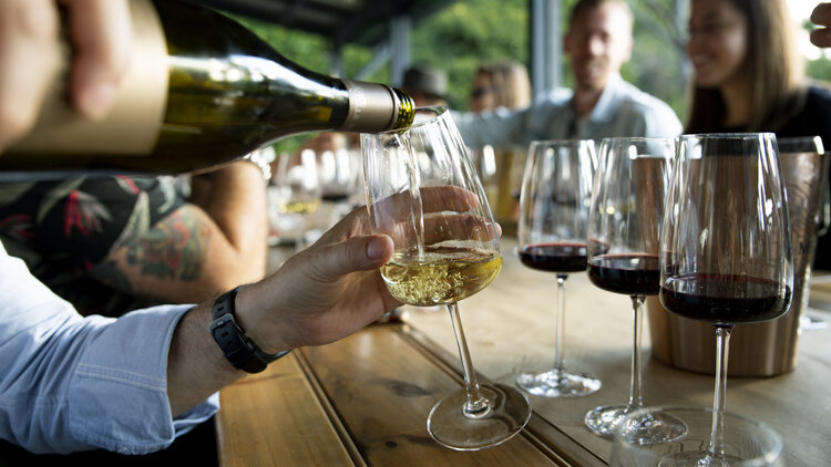 Outdoor wine pour